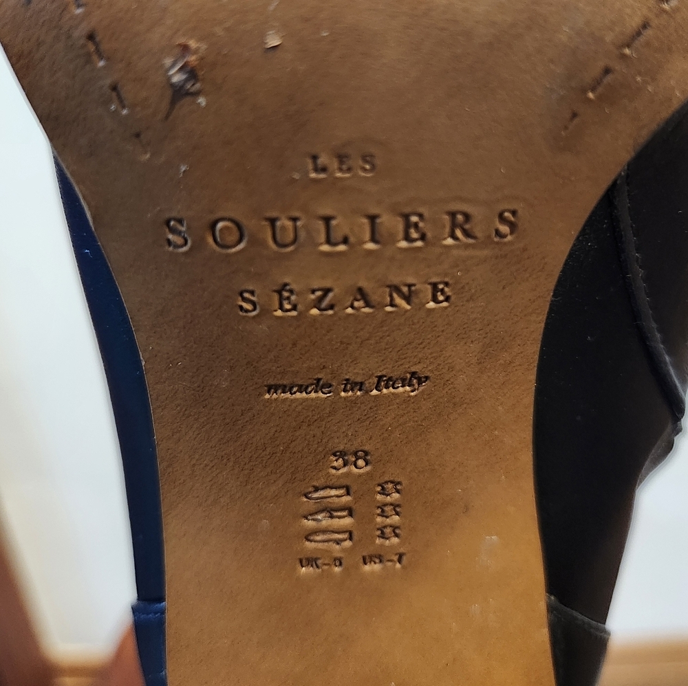 Sezane black high heeled knee high leather boots, sz EU 38 / US 7 - Picture 3 of 8